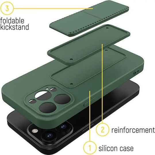 Wozinsky Kickstand Umschlag Rückseite Silikon Schwarz (Galaxy S22+ 5G)