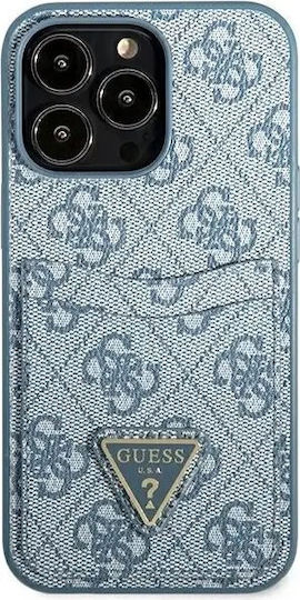 Guess Triangle Logo Cardslot Back Cover Plastic with Card Slot Blue (iPhone 13 Pro)