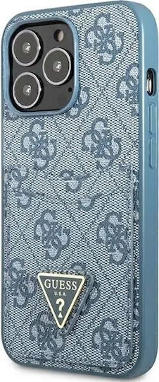 Guess Triangle Logo Cardslot Back Cover Plastic with Card Slot Blue (iPhone 13 Pro)