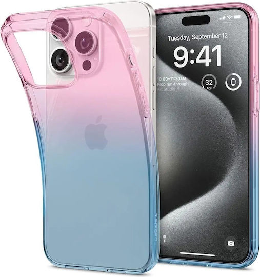 Spigen Liquid Crystal Back Cover Silicon Gradație roz (iPhone 15 Pro)