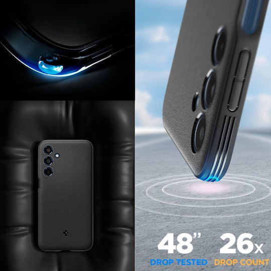 Spigen Essential Sandblast Umschlag Rückseite Silikon Schwarz (Galaxy M35)