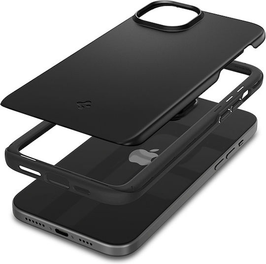 Spigen Thin Fit Back Cover Plastic / Silicone 1.55mm Black (iPhone 15 Plus)