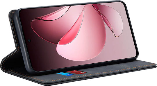 Techsuit Buchen Sie Silikon / Synthetisches Leder Schwarz (Oppo Reno13 F / FS)