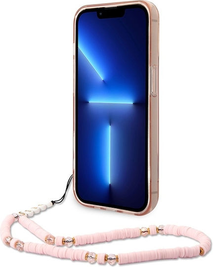 Guess Outline Translucent Umschlag Rückseite Kunststoff Pink / Pink (iPhone 14 Pro Max)