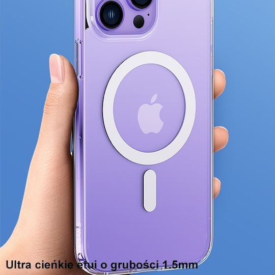 Usams Ice Magnet Umschlag Rückseite Silikon 1.5mm Transparent (iPhone 14 Plus)