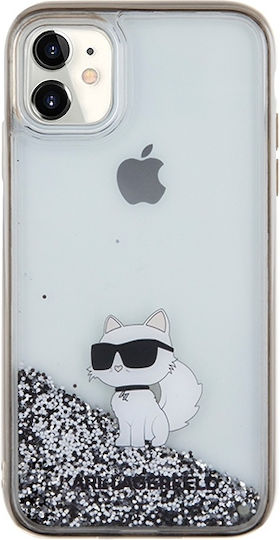 Karl Lagerfeld Liquid Glitter Choupette Back Cover Silicone / Plastic Transparent (iPhone 11)