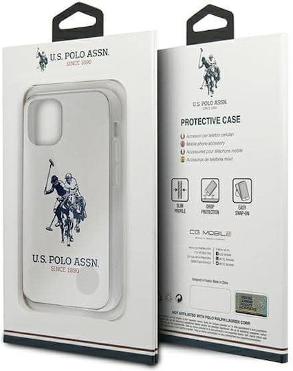 U.S. Polo Assn. Shiny Big Logo Back Cover Silicone White (iPhone 12 mini)