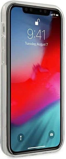U.S. Polo Assn. Tricolor Pattern Back Cover Silicon Alb (iPhone 12 / 12 Pro)