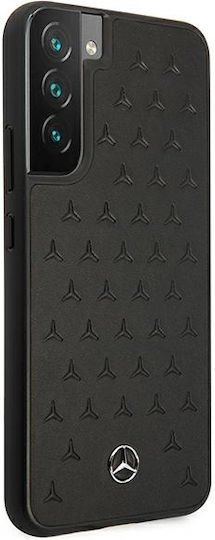 Mercedes-Benz Leather Stars Pattern Back Cover Δερμάτινο Μαύρο (Galaxy S22+ 5G)