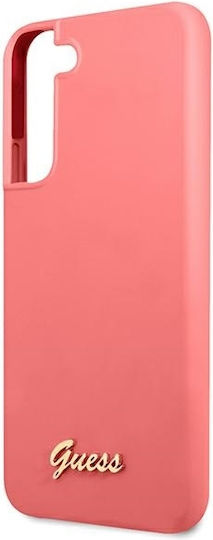 Guess Metal Logo Script Back Cover Σιλικόνης Φούξια (Galaxy S22+ 5G)