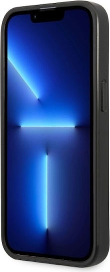Karl Lagerfeld Saffiano Plaque Umschlag Rückseite Synthetisches Leder Schwarz (iPhone 13 Mini)