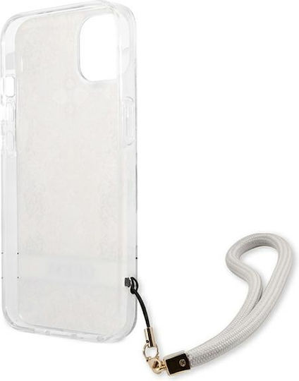 Guess Flower Strap Umschlag Rückseite Kunststoff Gold (iPhone 13 Mini)