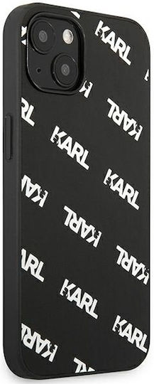 Karl Lagerfeld Allover Umschlag Rückseite Kunststoff Schwarz (iPhone 13 Mini)