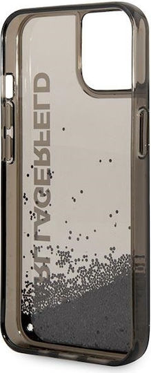 Karl Lagerfeld Liquid Glitter Elong Back Cover Silicone Black (iPhone 14 Plus)