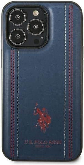 U.S. Polo Assn. Leather Stitch Back Cover Δερματίνης / Σιλικόνης Navy Μπλε (iPhone 14 Pro)