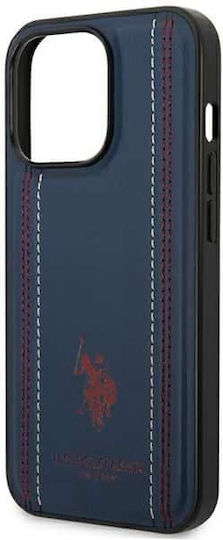 U.S. Polo Assn. Leather Stitch Back Cover Δερματίνης / Σιλικόνης Navy Μπλε (iPhone 14 Pro Max)