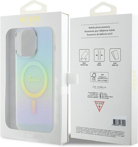 Guess Iml Iridescent Magsafe Back Cover Πλαστικό Τιρκουάζ (iPhone 15 Pro Max)