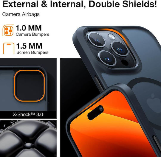 Torras Guardian-mag Back Cover Tempered Glass Magnetic Black (iPhone 15 Pro)