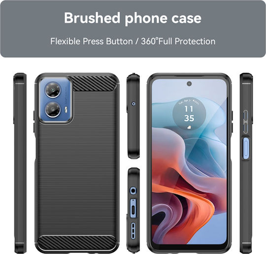 Techsuit Carbon Back Cover Silicone Black (Motorola Moto G24)