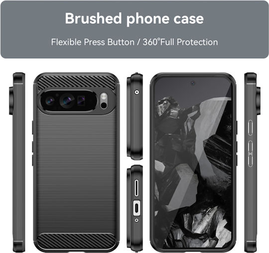 Techsuit Carbon Back Cover Silicone Black (Google Pixel 9 Pro XL)