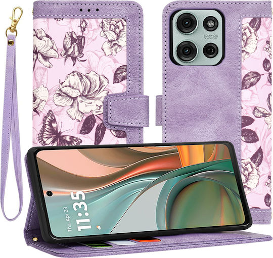 Techsuit Flipcraft Umschlag Rückseite Silikon Lila (Motorola Moto G75)