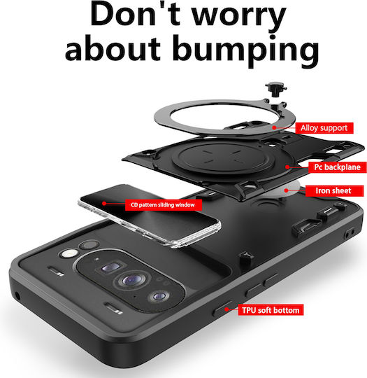 Techsuit Camguard Pro Umschlag Rückseite Silikon Schwarz (Honor Magic7 Pro - Techsuit)