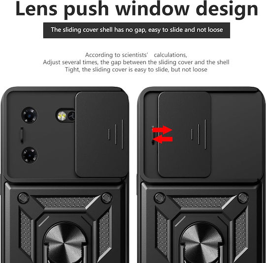 Techsuit Camshield Задна корица Пластмаса / Силикон Черен (Realme 5 Pro)