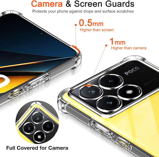 Techsuit Shockproof Clear Umschlag Rückseite Silikon Transparent (Poco X6 Pro)