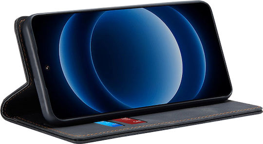 Techsuit Umschlag Rückseite Synthetisches Leder Schwarz (Xiaomi 14 Ultra)