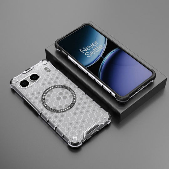 Techsuit Honeycomb Umschlag Rückseite Silikon Weiß (OnePlus Nord 4)