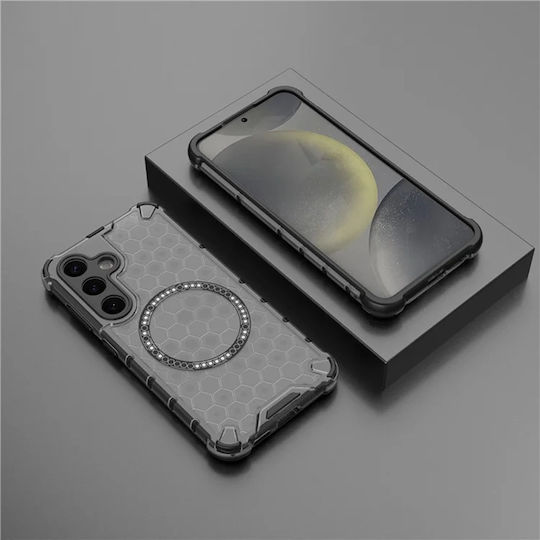 Techsuit Honeycomb Umschlag Rückseite Silikon Schwarz (Galaxy S25)