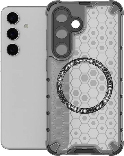 Techsuit Honeycomb Umschlag Rückseite Silikon Schwarz (Galaxy S25)