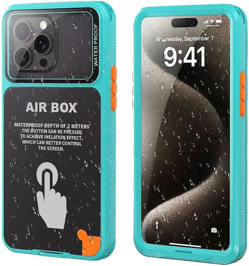 Shellbox Задна Корица Закалено Стъкло Водоустойчив Син iPhone 12 / 12 Pro Xiaomi 15 Pro