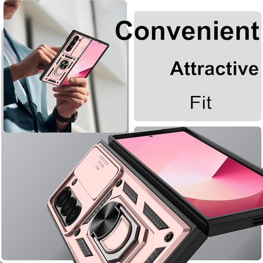 Techsuit Umschlag Rückseite Kunststoff Rose Gold (Galaxy Z Fold7)