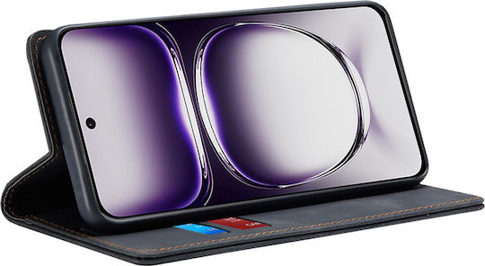 Techsuit Umschlag Rückseite Synthetisches Leder Schwarz (Oppo Reno12)