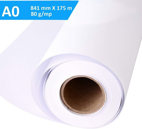 Hârtie Role Pentru Plotter A0 841x175m 80g