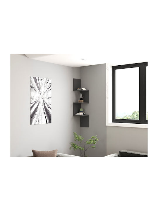 Ράφι Τοίχου Zikzak Anthracite 105.4x25x25εκ.