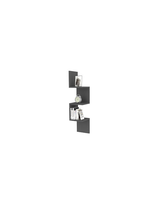 Ράφι Τοίχου Zikzak Anthracite 105.4x25x25εκ.