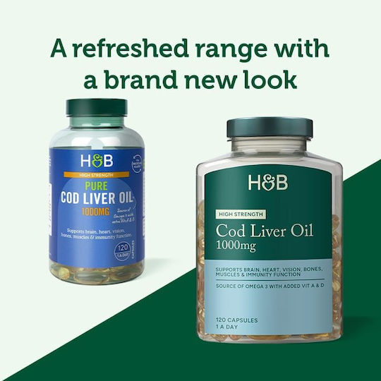 Holland & Barrett Ωμέγα 3 Μουρουνέλαιο 1000mg 120 κάψουλες