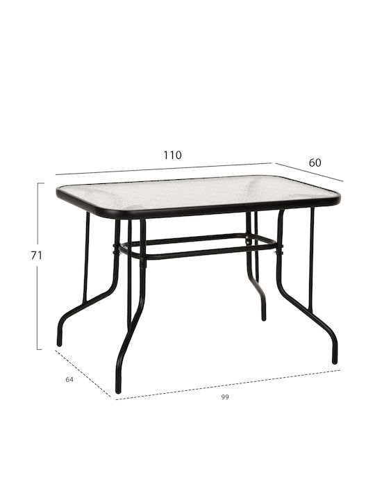 Set Sala De Mese Pentru Exterior Adam 5 Piese Negru