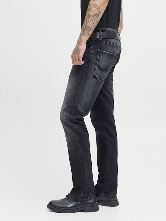 Ανδρικό Παντελόνι Τζιν με Regular Straight Εφαρμογή Black