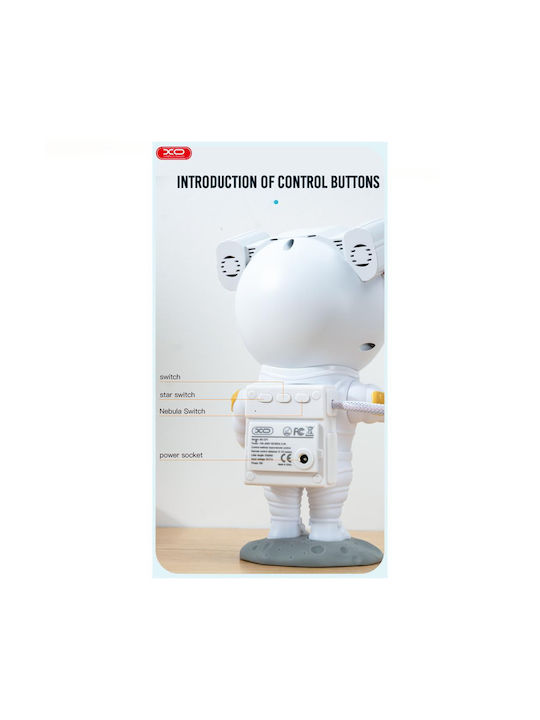 Kinderprojektorlampe Astronaut Weiß 21x11cm