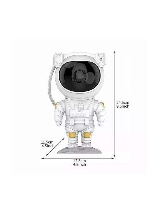 Kinderprojektorlampe Astronaut Weiß 21x11cm