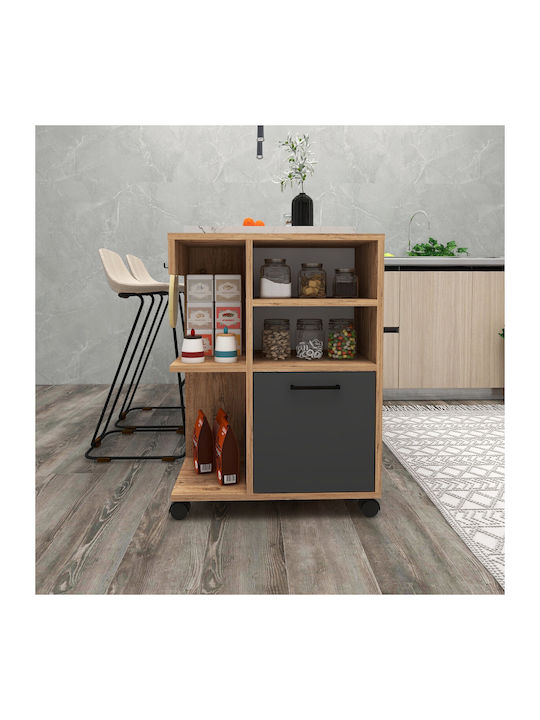 Office Storage Chipboard Cabinet Atlantic Pine, Anthracite L60xW80.9xH35cm