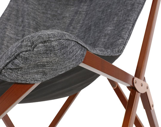 Πολυθρόνα Εξωτερικού Χώρου Ξύλινη Mixed Grey 73x85x95εκ.