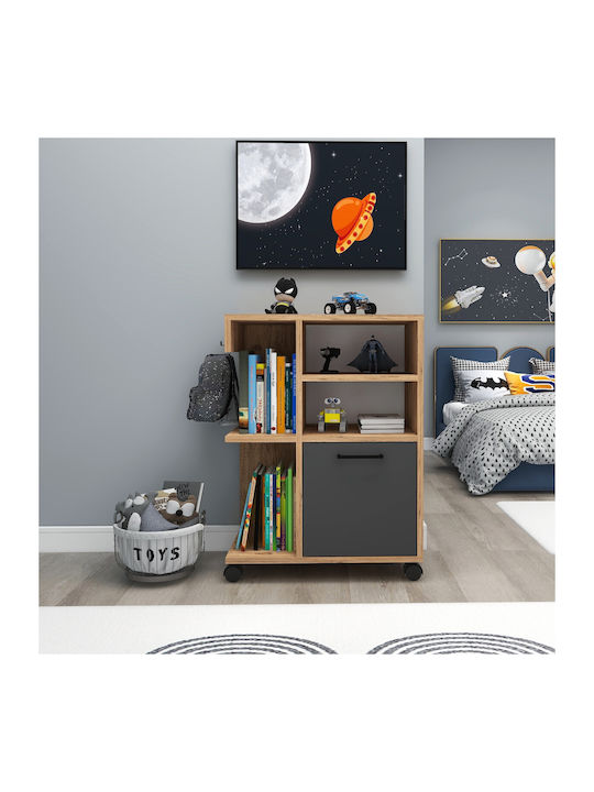 Office Storage Chipboard Cabinet Atlantic Pine, Anthracite L60xW80.9xH35cm