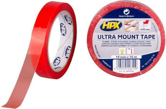 HPX Ultra Mount Self-Adhesive Double-Sided Tape Transparent 19mmx10m 1pcs