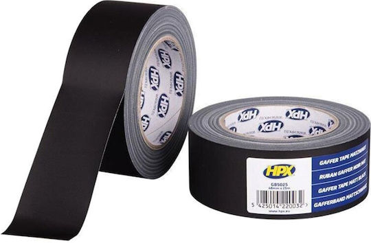 HPX Gaffer Αυτοκόλλητη Υφασμάτινη Ταινία Μαύρη 25mx48mm