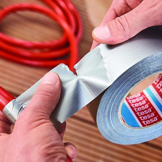 Tesa Extra Power Universal Silver Self-Adhesive Fabric Tape Gray 50mmx25m 1pcs