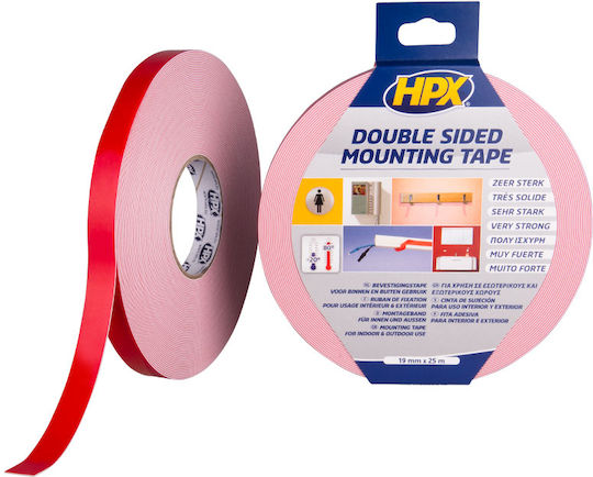 HPX Self-Adhesive Foam Double-Sided Tape White 19mmx5m 1pcs